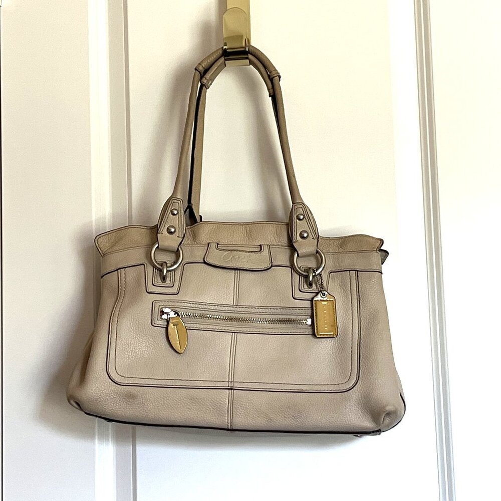 Coach Penelope Shoulder Bag Tan Pebbled Leather Tote F14686